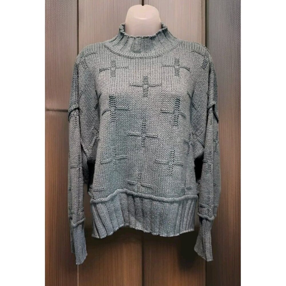Seafoam Green Chunky Mock Neck Boxy Sweater ee : Some Sz M Oversized